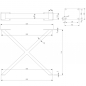 Preview: Tischgestell X-FORM Stahl schwarz matt Höhe 710 mm Tiefe 820 mm Profil 80 x 40 mm