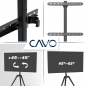 Mobile Preview: CAVO TV-Staffelei für Bildschirme 45 bis 65 Zoll Walnuss schwarz lackiert