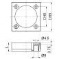 Preview: 4er Set Möbelfüße MOTEL 65 x 65 mm H: 25 - 35 mm Silberoptik eloxiert