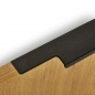 Preview: Griffleiste SLIM Into 160 - 420 mm schwarz eloxiert gebürstet zum flächenbündigen einfräsen in der Kante mit Harpunensteg