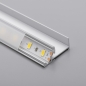 Preview: LED Profil-45B für 19 mm Plattenstärke mit Nut für Furnierkante 2 m mit opaler Abdeckung für LED Streifen