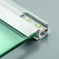 Preview: LED Profil-49 für Glasplatten 8 - 12 mm Stärke 2 m mit opaler Abdeckung für drei LED Streifen