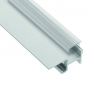 Preview: LED Profil-49 für Glasplatten 8 - 12 mm Stärke 2 m mit klarer Abdeckung für drei LED Streifen