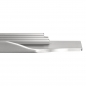 Preview: Griffleiste Schüco KONTUR 145 - 1195 mm Edelstahloptik gebürstet Aluminiumprofil mit Harpunensteg zum Einfräsen