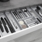 Mobile Preview: ORGA-BOX-2 Schubladeneinsätze Tiefe 462 mm für Nobilia Küchen Canvas-Struktur silbergrau
