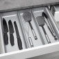 Mobile Preview: ORGA-BOX-2 Schubladeneinsätze Tiefe 462 mm für Nobilia Küchen Canvas-Struktur silbergrau