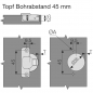Preview: MASTER TOOLLESS T45 gedämpft Innenanschlag 110° Topfband