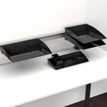 Schreibtischleiste / Schreibtischset mit Ablageschalen