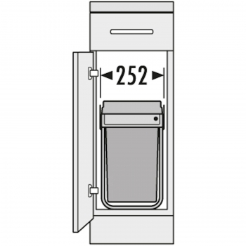 Abfallsammler Tandem 15L/15L Dunkelgrau mit Teilauszug Hailo 3650101