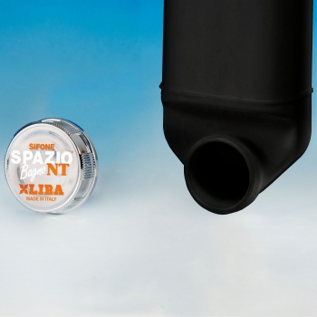 LIRA Raumspar-Siphon mit Revisionsöffnung, 32 - 40 mm, schwarz, Ablaufgarnitur A.8274.26 für Küche und Bad