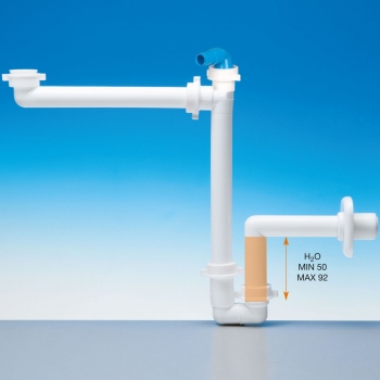 LIRA Raumspar-Siphon mit Geräteanschluss, 32 - 40 mm, weiß, Ablaufgarnitur A.1115.02 für Küche und Bad