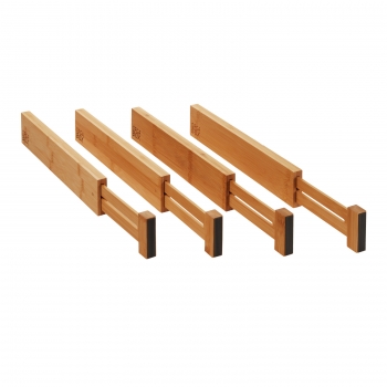 4-teiliges ORGA-BOX® Bambus Schubladen Trennsystem mit Federmechanismus