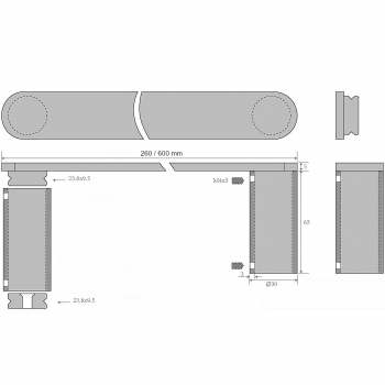 Handtuchhalter BOSTON rund Länge 260 - 600 mm Edelstahl poliert oder gebürstet