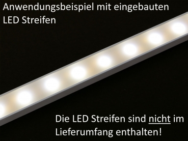 LED Profil-11 Edelstahloptik 2m Opal für LED Streifen