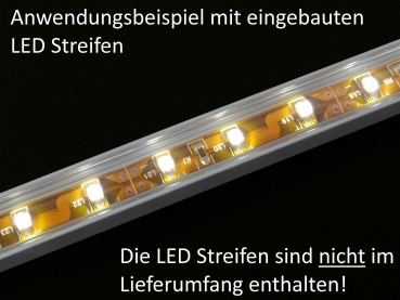 LED Profil-11 Edelstahloptik 2m Klar für LED Streifen