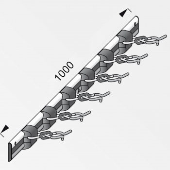 OrgaTech Coaxis x-Star Geräteleiste 100 cm mit 6 Gerätehalter
