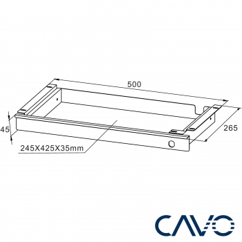 CAVO Unterbau Schreibtisch Dokumentenschublade Breite 220 - 850 mm abschließbar