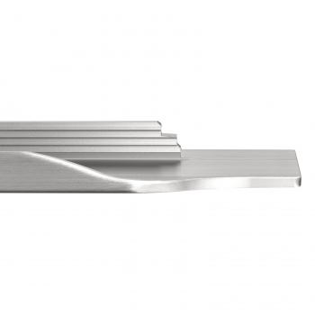 Griffleiste Schüco KONTUR 145 - 1195 mm Edelstahloptik gebürstet Aluminiumprofil mit Harpunensteg zum Einfräsen