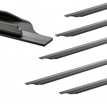 Griffleiste Schüco KONTUR 145 - 1195 mm schwarz gebürstet Aluminiumprofil mit Harpunensteg zum Einfräsen