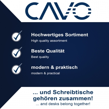 CAVO Unterbau Schreibtisch Dokumentenschublade Breite 220 - 850 mm abschließbar