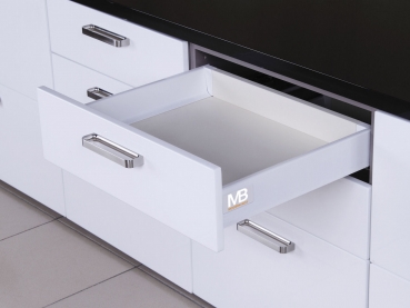 Modern Box Schubladensystem weiß Niedrig (84 mm) 250 - 550