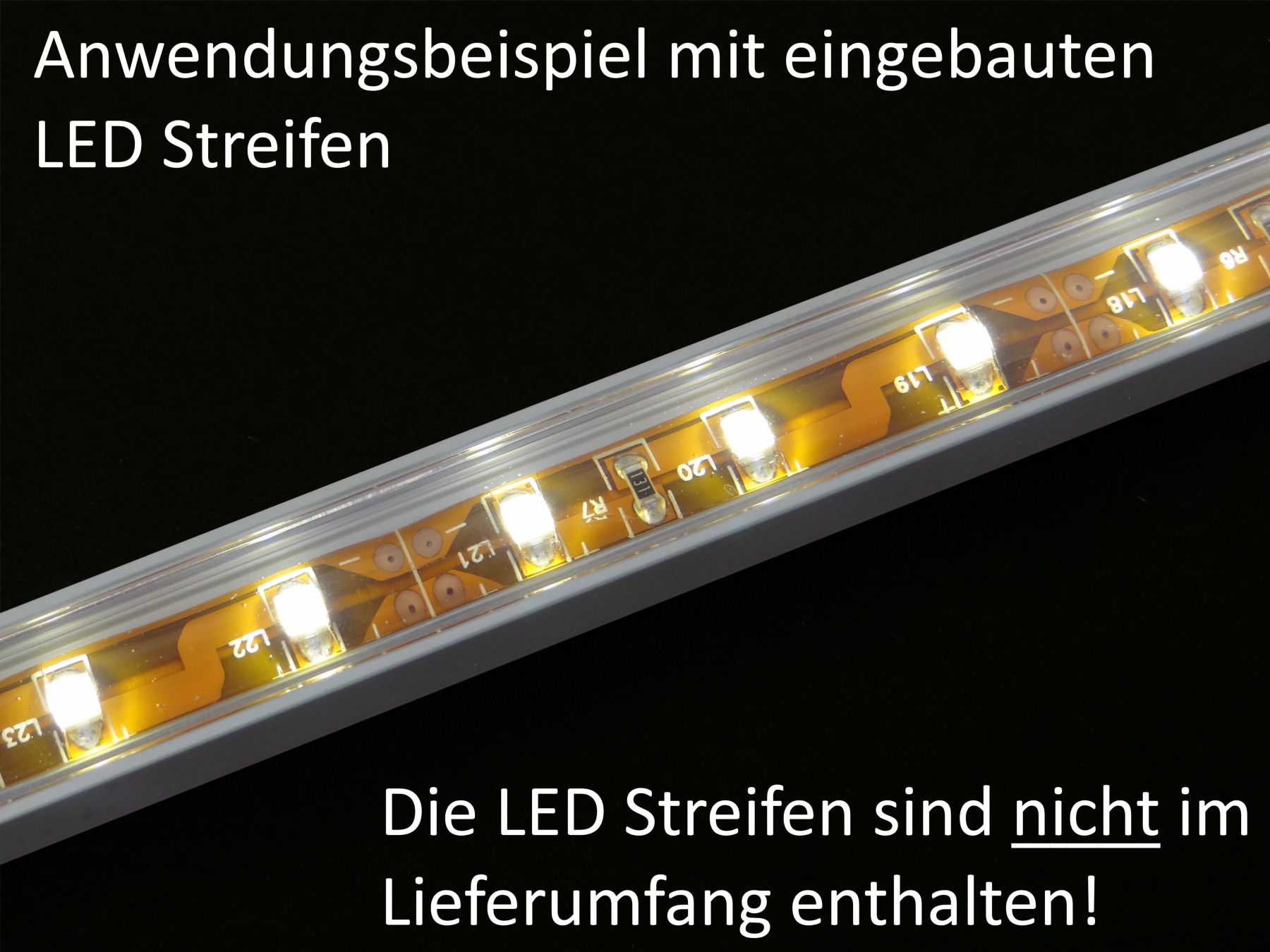 Profil mit LED-Streifen New Aretha 500mm 5W mit Berührungslosem