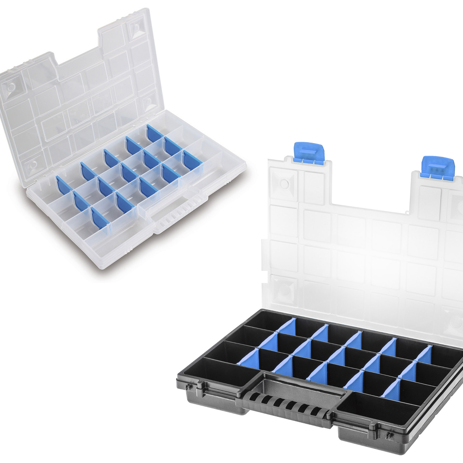 Sortimentskasten Sortierkasten Schraubenbox  Kleinteilebox Organizer Blau Mix F