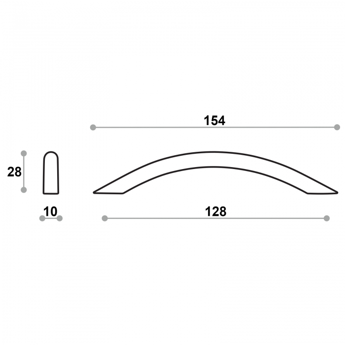 Bogengriff KIRA BA 96 - 128 mm Messingoptik poliert