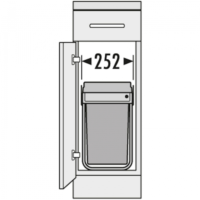 Abfallsammler Tandem 15L/15L Dunkelgrau mit Teilauszug Hailo 3650101