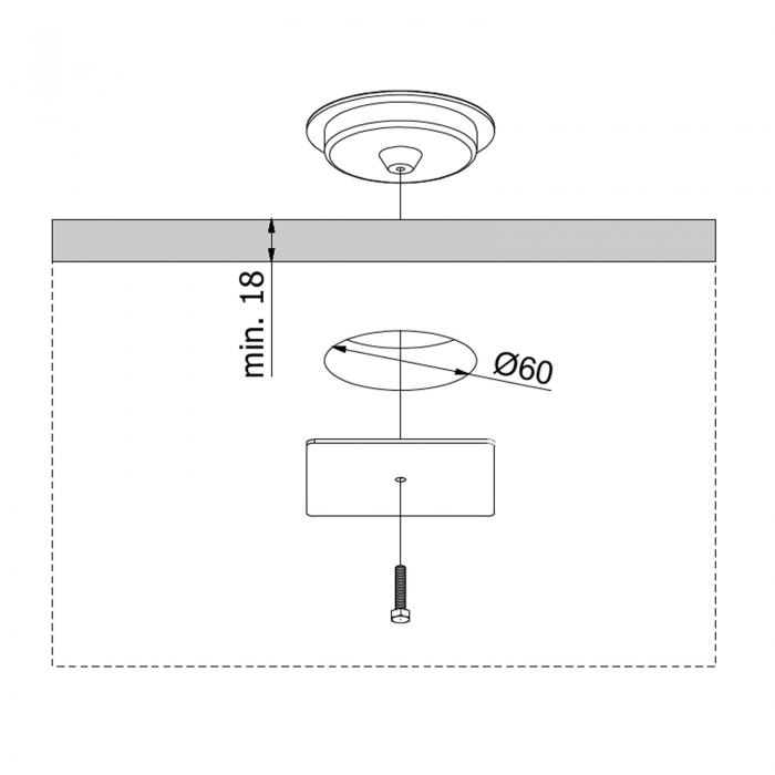 Einbau Wireless Charger WLC-02 Ø 74 x H 18 mm schwarz USB Induktions Tischladegerät für Qi fähige Smartphones ohne Netzteil