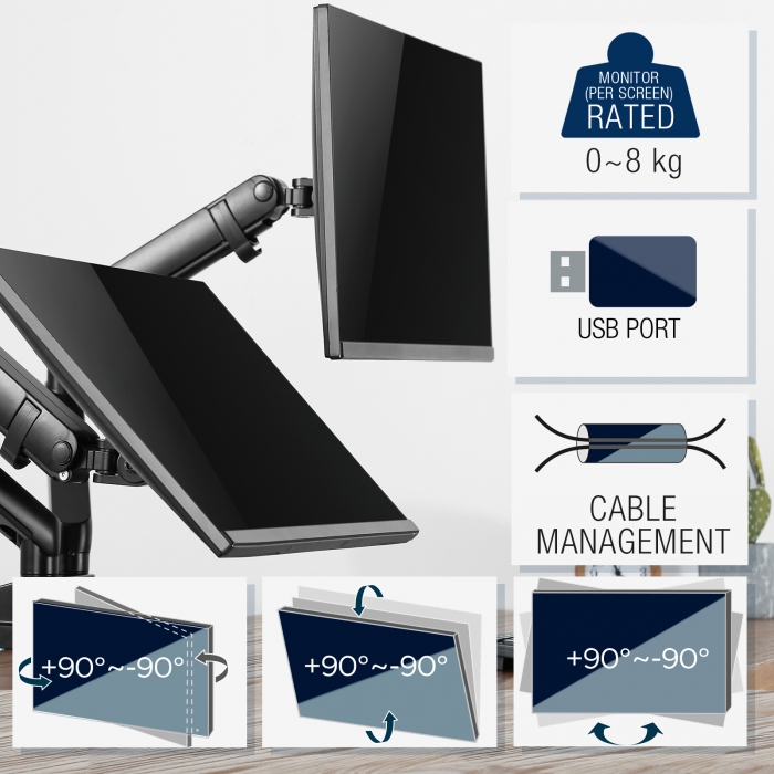 CAVO Motion Monitorhalterung für Monitor 17-32 Zoll bis 9 kg  Bildschirmhalterung