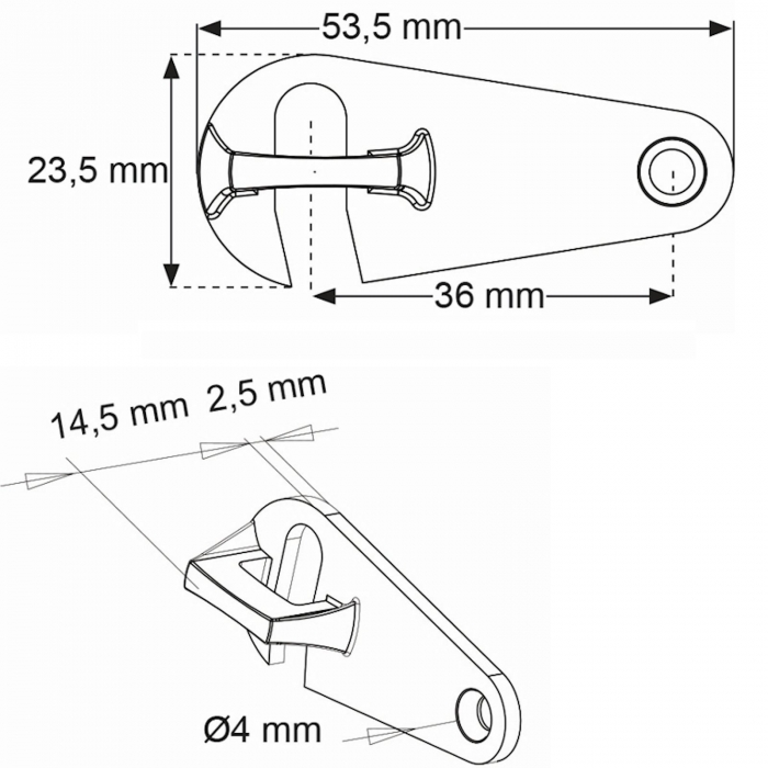 4 - 12 Stück Tischplattenverbinder De Luxe 53,5 x 23,5 x 17 mm