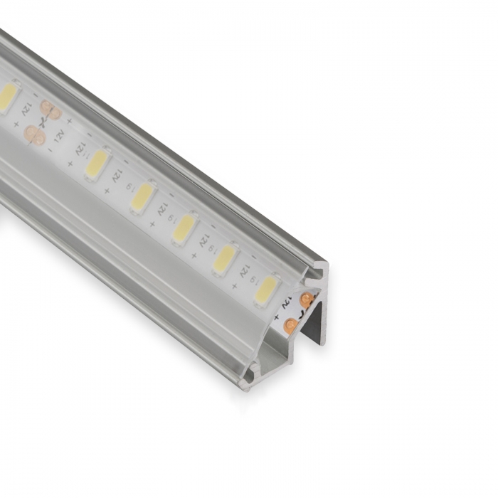 LED Profil-99 mit klarer Abdeckung 2000 x 15,7 x 15,8 mm Aluminium eloxiert für LED Streifen bis 10 mm Breite