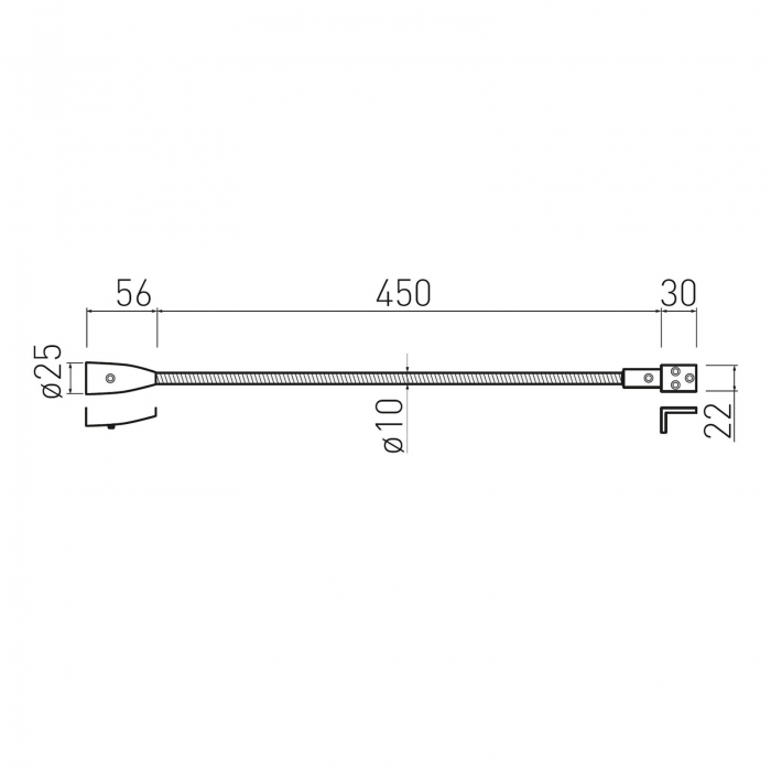LED Leseleuchte URIEL 12VDC / 1W mit Schalter am Kopf und Flexarm