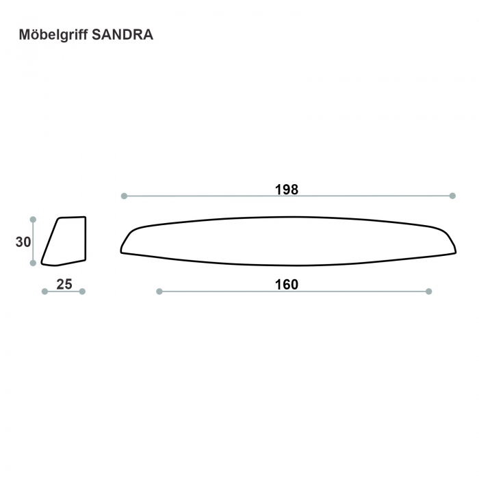 Schalengriff Sandra BA 160 mm