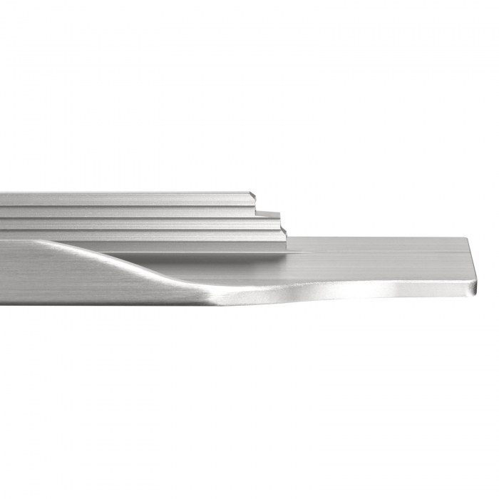 Griffleiste Schüco KONTUR 146 - 1196 mm Edelstahloptik gebürstet Aluminiumprofil mit Harpunensteg zum Einfräsen