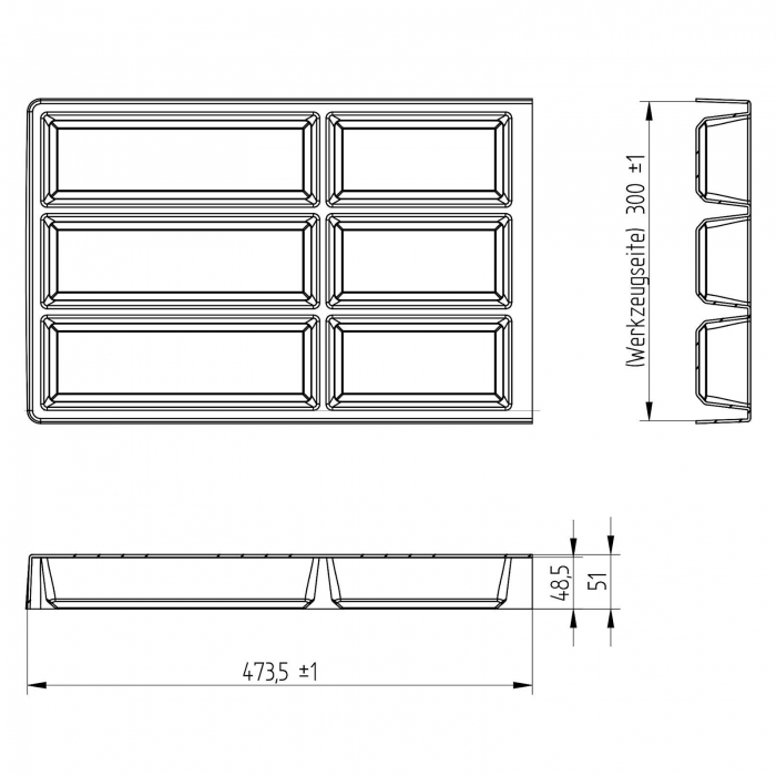 ORGA-BOX SEPARADO Individual 300 x 474 x 51 mm Schubladeneinsätze ab 40cm Schrankbreite