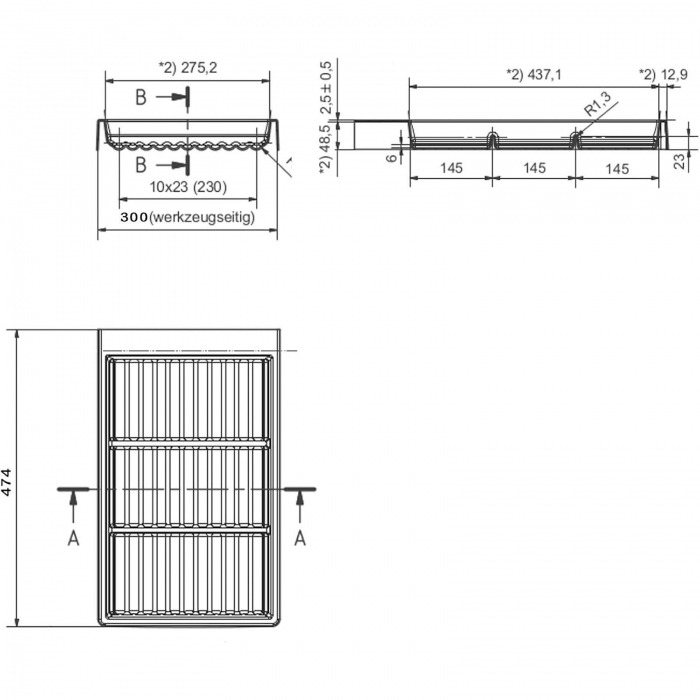 ORGA-BOX SEPARADO Individual 300 x 474 x 51 mm Schubladeneinsätze ab 40cm Schrankbreite