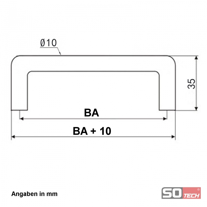 Möbelgriff Bügelgriff BG03 BA 64 - 320 mm