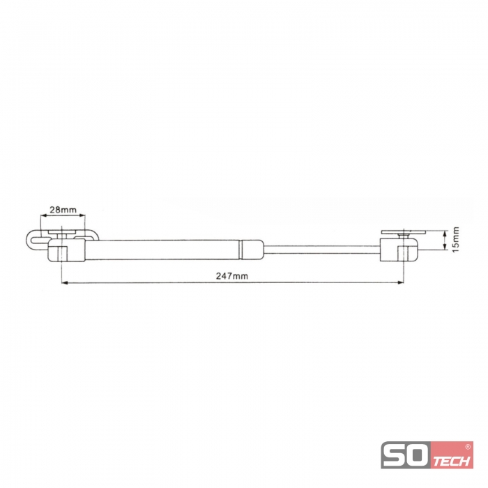 950 N Gasfeder Typ1-890 mm Gasdämpfer HGW Gasdruckfeder 