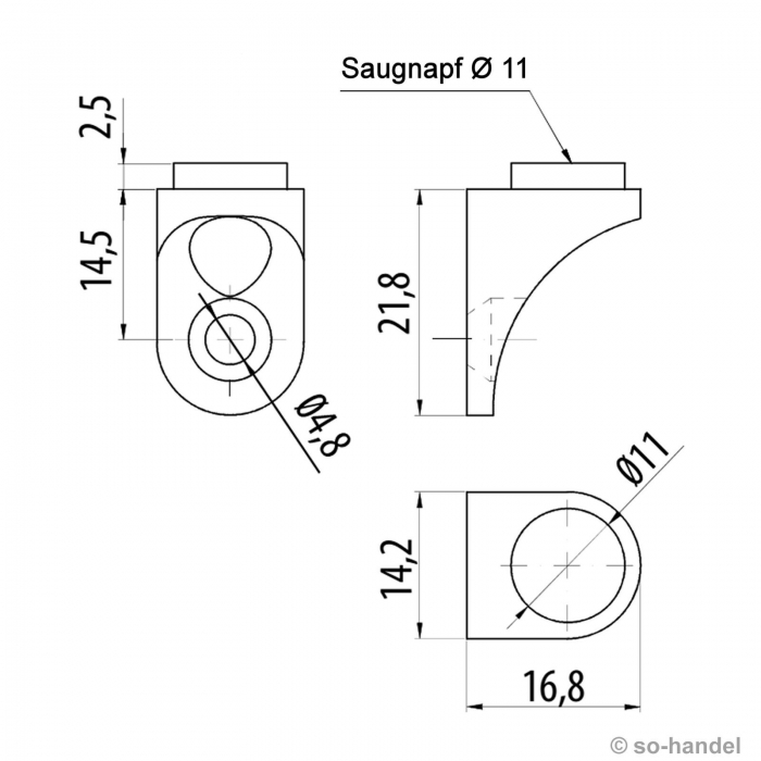 8 x Glasbodenträger CGP